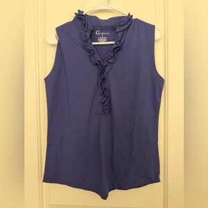 Women's Ruffled Blue active top